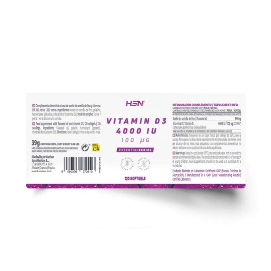 HSN Vitamina D3 4000 UI 120 Perlas