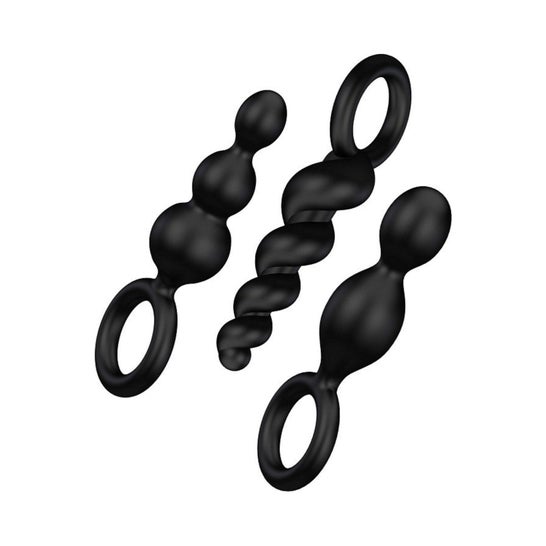 Satisfyer Booty Call Bolas Anales Negro 3uds