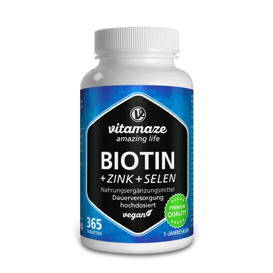 Vitamaze Biotina 10mg + Zinc + Selenio Vegano 365comp