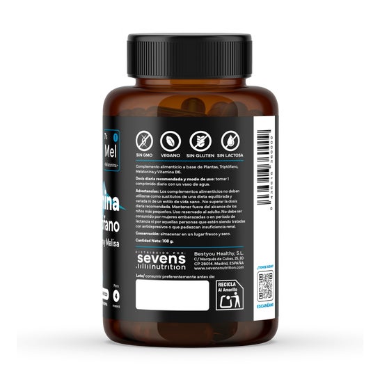 Sevens Nutrition Melatonina con Triptófano 120comp