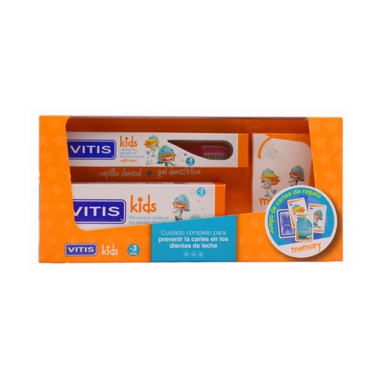Vitis Kids Pack Dentífrico + Cepillo de dientes + Juego de Cartas