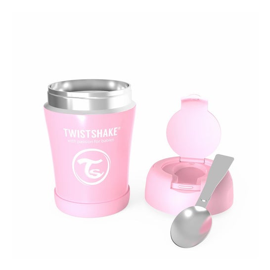 Twistshake Pastel Pink Thermos Hot Cold Thermos 350ml
