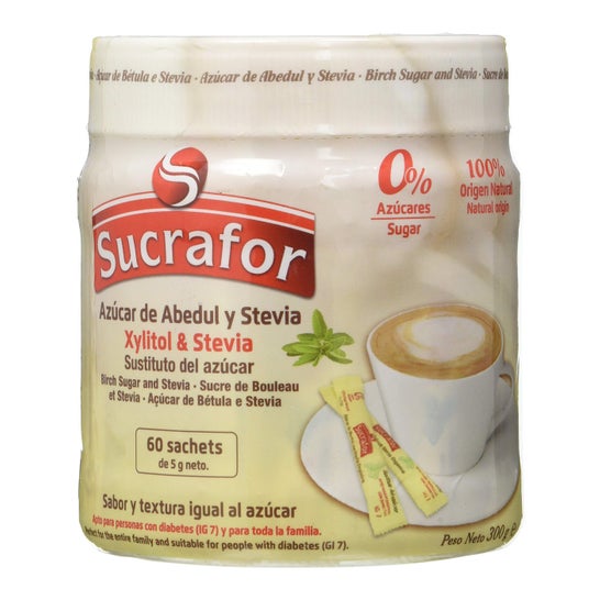 Sucrafor Berken en Stevia Suiker 60 Zakjes