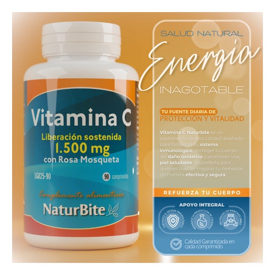 NaturBite Vitamina C 1500 mg Liberación Sostenida 90 comp