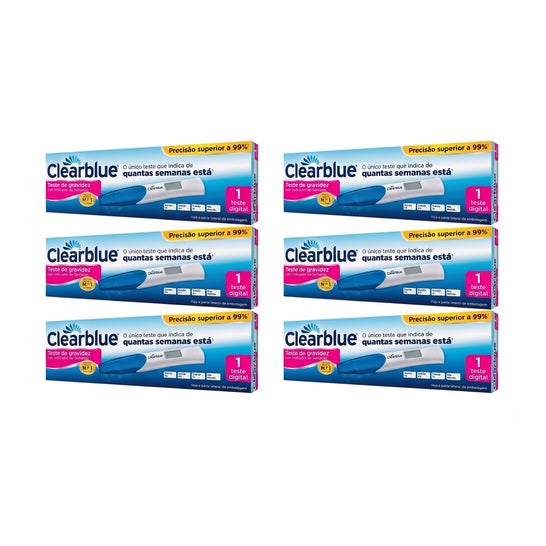 Clearblue Pack Prueba de embarazo Indicador de semanas 6 Pruebas