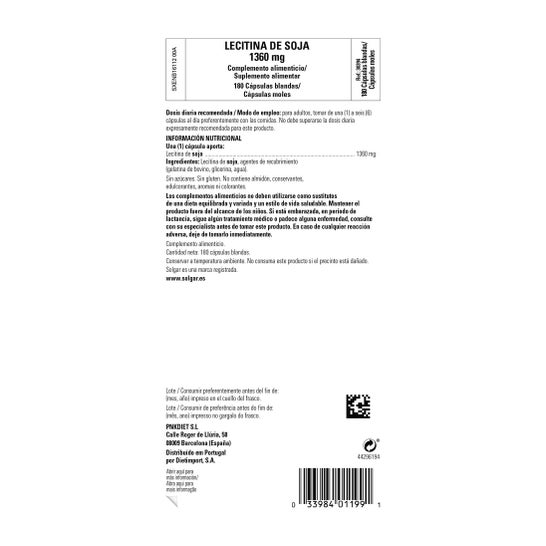 Solgar Lecitina de Soja 1360 mg 180 Perlas