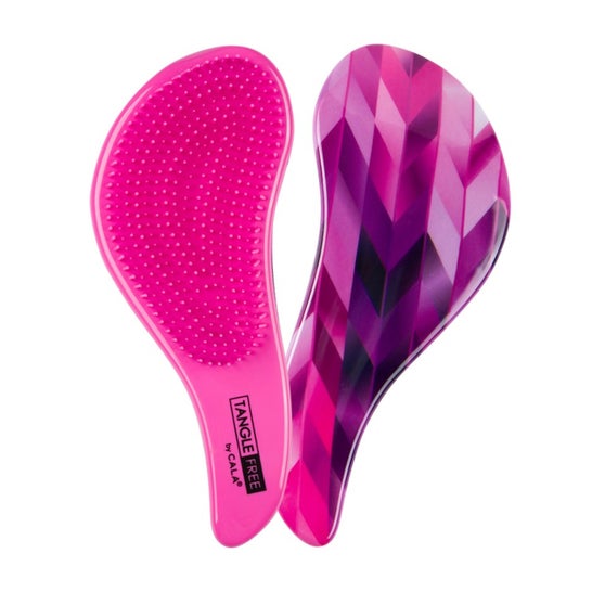 Cala Tangle-Free Hair Brush Hot Pink Chevron