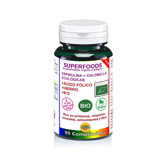 Robis Spirulina+Chlorella + Foliumzuur+Iron+B12 90Comp