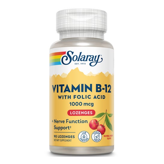 Solaray vitamina B12 1000mcg + Acido folico 90 compresse