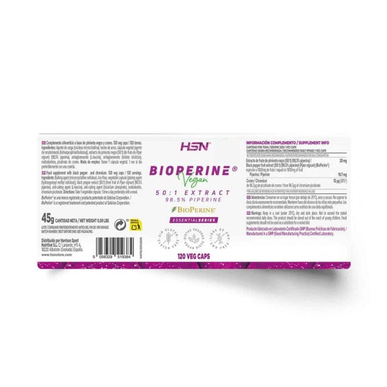HSN Extracto de Pimienta Negra Bioperine® 50:1 20 mg 120 vcaps