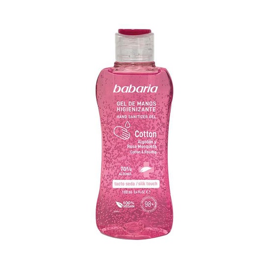 Babaria Gel disinfettante per le mani in cotone cotone e rosa canina 70% alcool 100ml