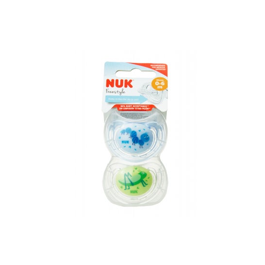 Succhietto Nuk in silicone anatomico ad aria 0-6m 2uds