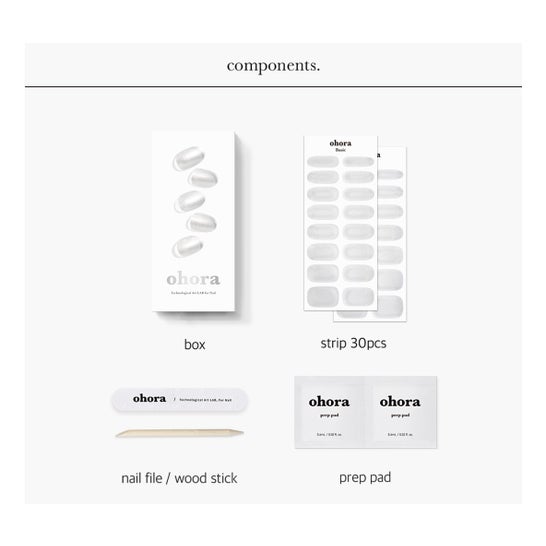Ohora Gel Nail Strips N Silver Chrome 30 uds