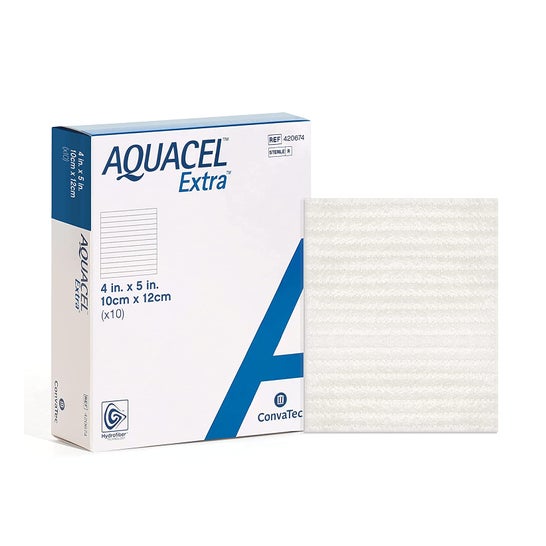 Convatec Aquacel Extra Sterylny Opatrunek 5x10cm 16unts
