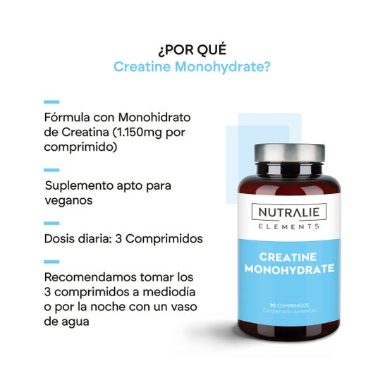 Nutralie Creatina Monohidratada 6000mg Músculos y Fuerza 90comp