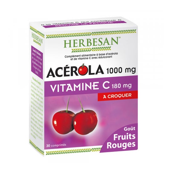 Herbesan Acérola 1000mg + Vitamin C Fruits Rouges 30 kapsler