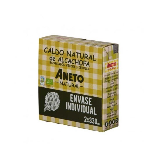Aneto Natural Pack Caldo de Alcachofa y Esparragos Bio 2x330ml