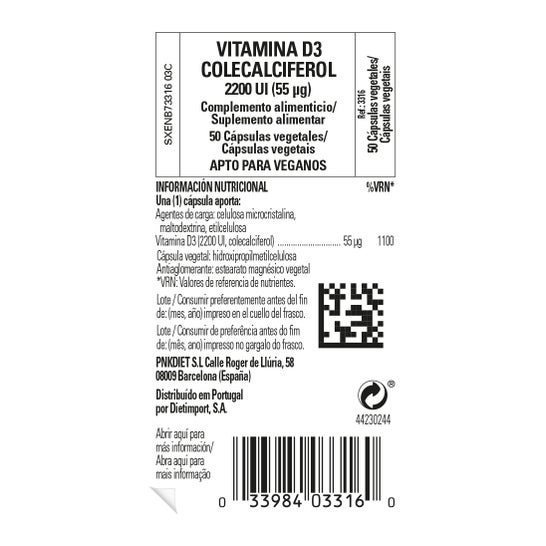 Solgar Vitamina D3 Colecalciferol 2200 UI 55 mcg 50 vcaps
