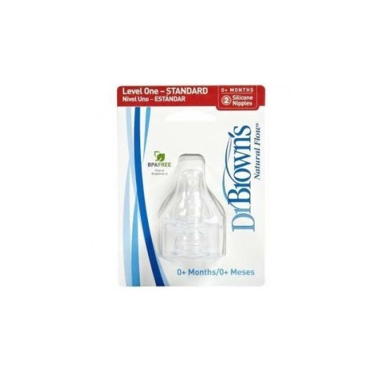 Dr. Brown´S Tetina Silicona Natural Flow Standard Recién Nacido 2 uds