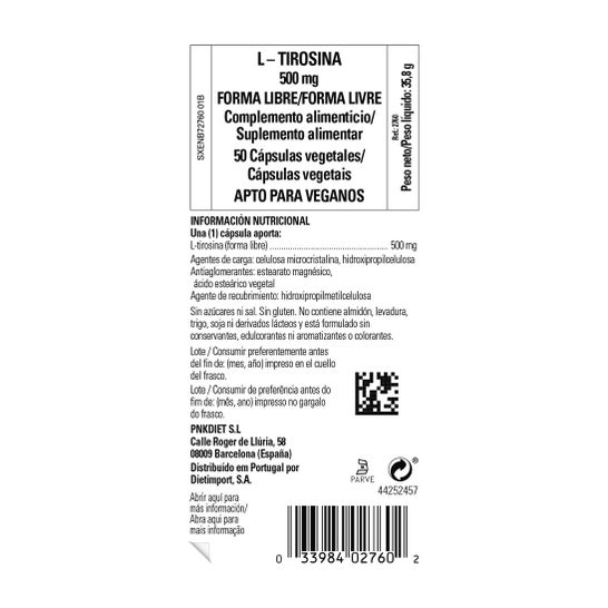 Solgar L-Tirosina 500 mg 50 caps
