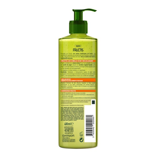 Garnier Fructis Liso & Brillo 10 en 1 Crema sin Aclarado 400ml