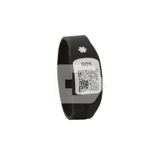 Silincode Armband SOS QR schwarz Farbe T-M 1 Stück