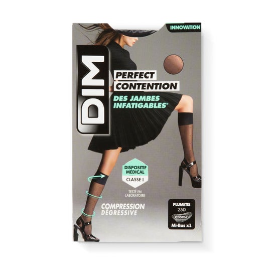 DIM Compression socks Perfect Contintion plumeti tired legs in Black size ES: 36/38
