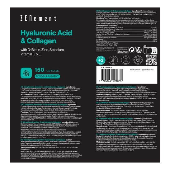 Zenement Complejo Ácido Hialurónico Colágeno Msm Vit C 120 caps