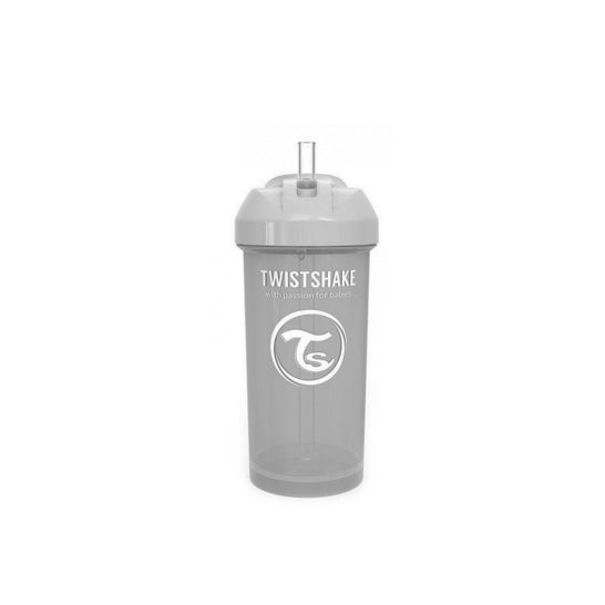 Twistshake Cup with Straw Pastel Grey Colour +6m 360ml