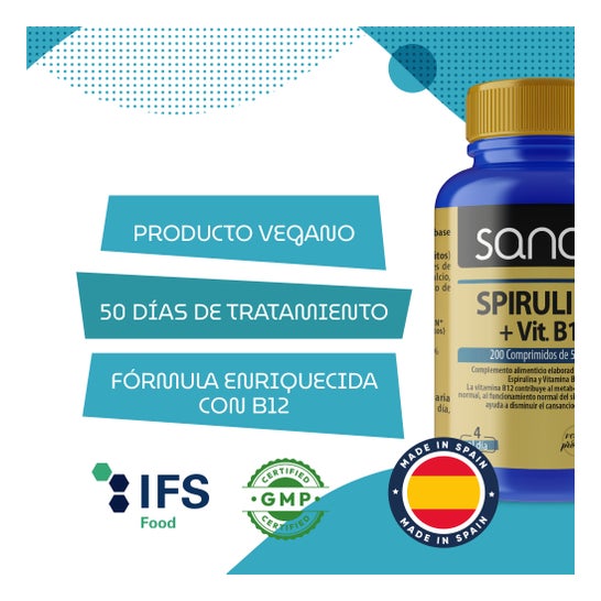 Sanon Spirulina + Vitamina B12 200comp