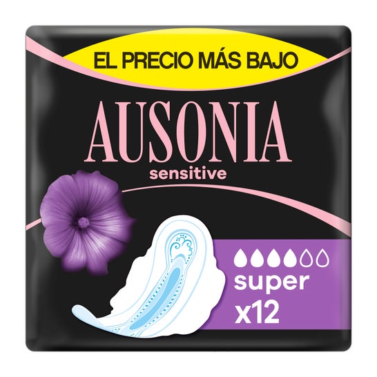 Ausonia Sensitive Compresas with Alas Super 12uds
