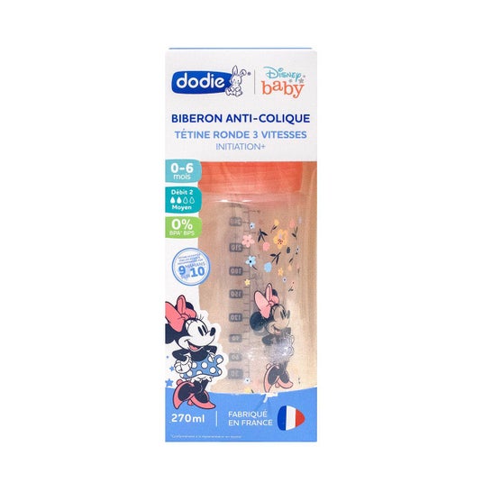 Dodie Biberon Initiation 270ml Minnie Rose 0 à 6 Mois 1ud