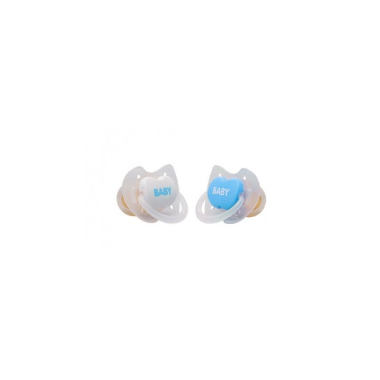 Interapothek chupete látex 0-6 color azul 2 uds