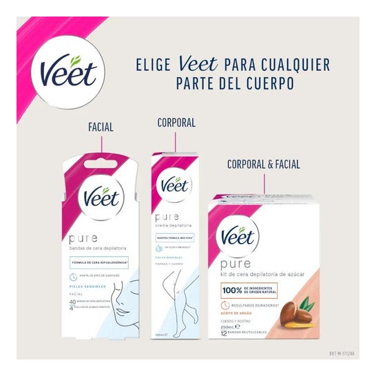Veet Pure Bandas de Cera Depilatoria Piernas y Cuerpo Piel Sensible 20uds Veet Pure Bandas de Cera Depilatoria Piernas y Cuerpo Piel Sensible 20uds