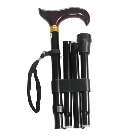 Identites Faltbarer Spazierstock aus Aluminium Schwarz 1ut