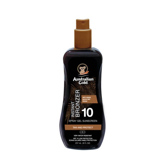 Australian Gold SPF10 With Instant Bronzer Spray Gel 237ml