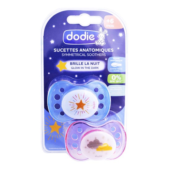 Dodie Chupete A100 Fille Nuit +6M 2uds