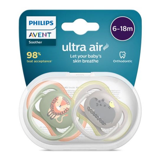Philips Avent Chupete Ultra Air 6-18Meses Niño 2uds