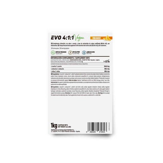 HSN Evo 4:1:1 BCAA's Instantáneos en Polvo Naranja 1000 g
