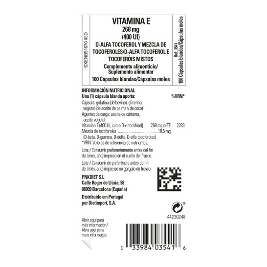 Solgar Vitamina E 400 UI 268 mg 100 Perlas