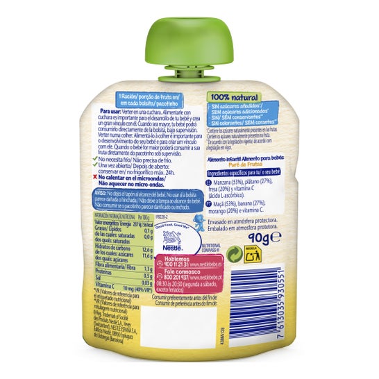 Nestle Manzana Plátano Fresa 90 g