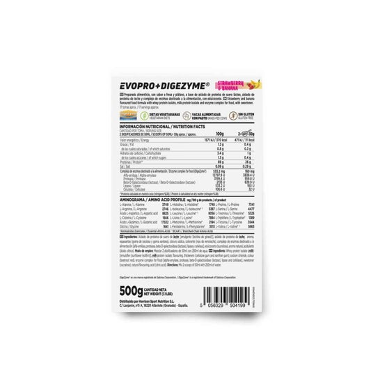 HSN Evopro + Digezyme® Fresa y Plátano 500 g