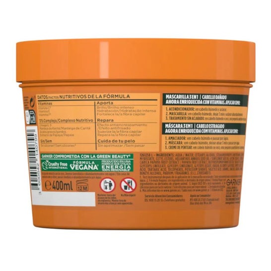 Garnier Fructis Mascarilla Reparadora Papaya 390ml Garnier Fructis Mascarilla Reparadora Papaya 390ml
