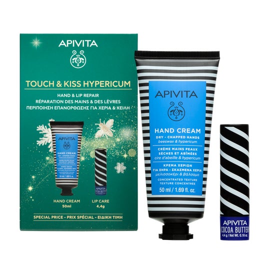Apivita Gaveæske Håndcreme Hypericum + Læber Kakao Smør