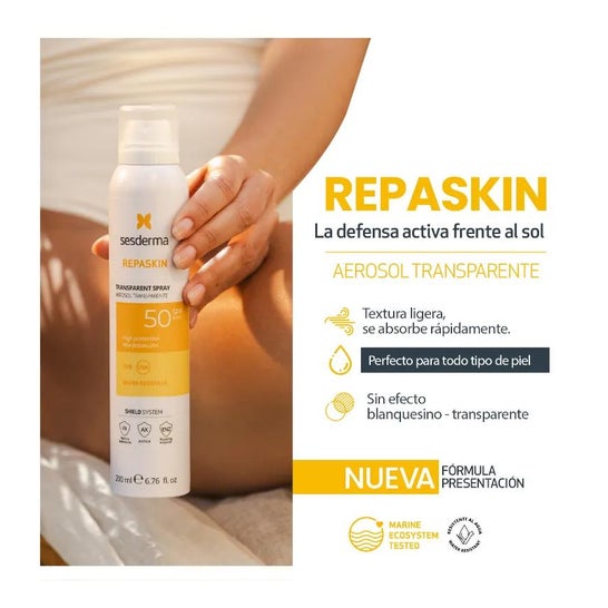 Sesderma Repaskin Spray Transparente Aerosol Spf 50 200ml Sesderma, 200ml (Código PF ) Sesderma Repaskin Spray Transparente Aerosol Spf 50 200ml Sesderma, 200ml (Código PF )
