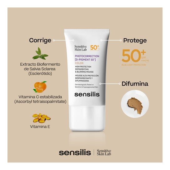 Sensilis Photocorrection [D-Pigment 50+] Mousse Despigmentante Color SPF50+ 40ml