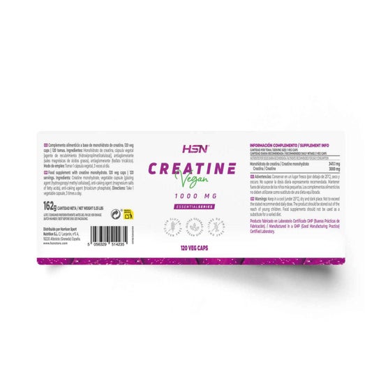 HSN Creatina Monohidrato 1000mg Creatina 120vcaps