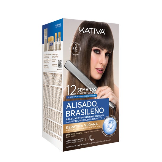 Kativa Brazilian Straightening Kit til mørkt hår