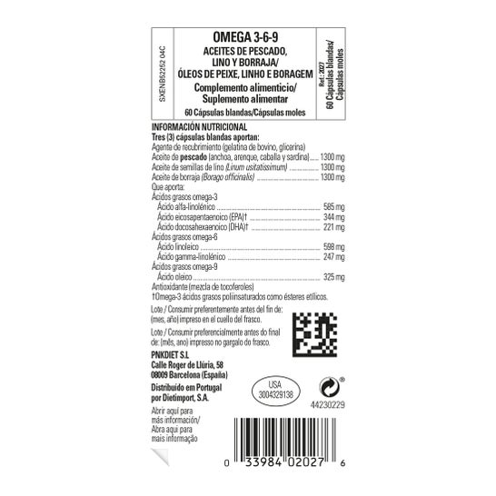 Solgar Omega 3-6-9 Poisson, Lin, Bourrache 60 Gélules