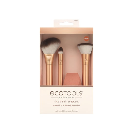 Ecotools Precious Metal Set Brochas Maquillaje Mejilla Ojos 4 uds